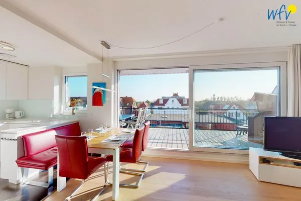 Wohnzimmer Villa Petersen Ferienwohnung Traumblick