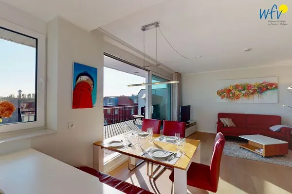 Wohnzimmer Villa Petersen Ferienwohnung Traumblick