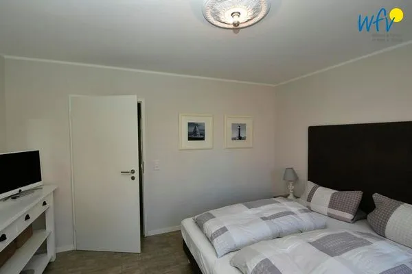 Schlafzimmer Landhaus Gertrude Ferienwohnung Muschelweg