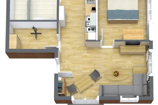 3-D-Ansicht Haus Likedeeler Ferienwohnung 1