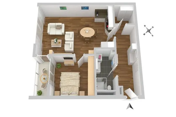 Ferienwohnung Hafenperle Hafenresidenz Waren (Müritz) - Grundriss  Hafenperle