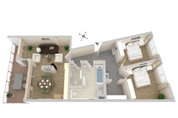 Ferienwohnung Müritzsonne Hafenresidenz Waren (Müritz) - Grundriss  Müritzsonne