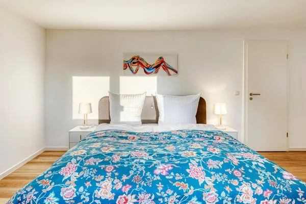 Ferienwohnung Lakeside House Waren (Müritz) - Doppelbett im Schlafzimmer  Lakeside House