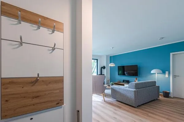 Apartment Yoga-Oase Krakow am See – Helles Entrée mit modernem Design  Yoga-Oase