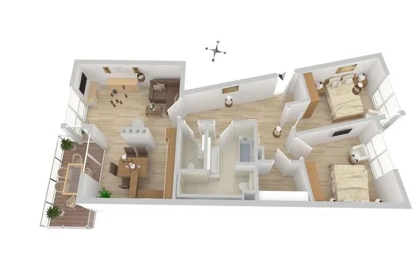 Ferienwohnung Auszeit Hafenresidenz Waren (Müritz) - Grundriss  Auszeit