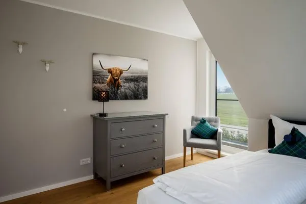 Ferienhaus Duncan House Blick in eines der Schlafzimmer  Duncan House