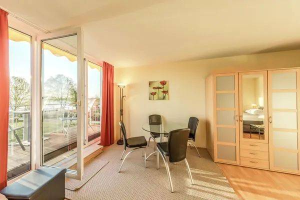 Ferienwohnung Seeadler - Waren (Müritz) - Wohnzimmer mit herrlicher Aussicht  Seeadler