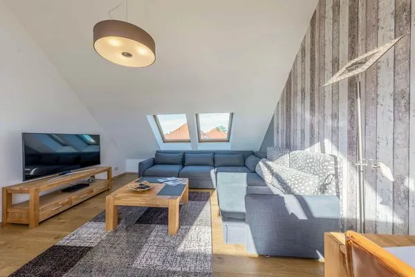 Ferienwohnung Seeblick Waren (Müritz) - lichtdurchfluteter Wohnraum  Seeblick