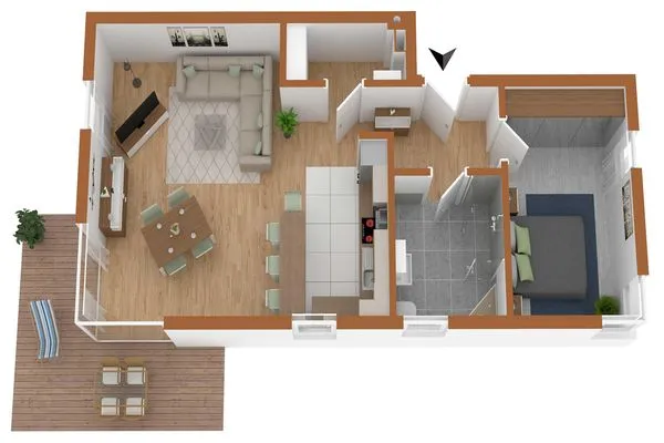 Ferienwohnung Perle am Seeufer Waren (Müritz) - die Übersicht der Räume  Perle am Seeufer