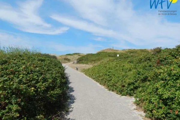Aufgang zum Strand Haus Dünenrose Ferienwohnung Klabautermann