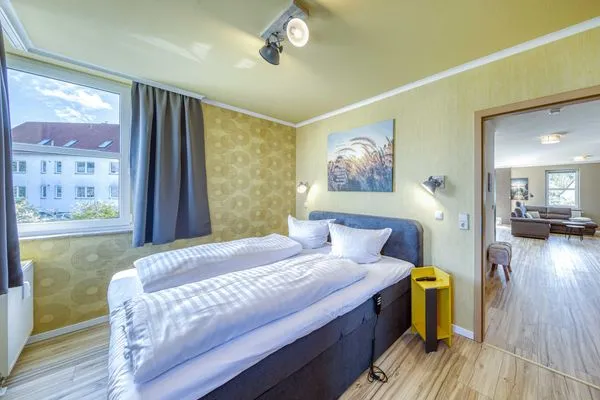 Ferienwohnung Seemöwe Waren (Müritz) - Schlafzimmer mit Schick  Seemöwe