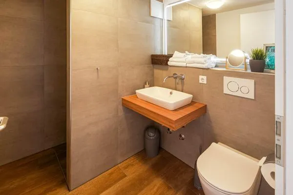 Ferienwohnung Studio Waren Badezimmer  Studio