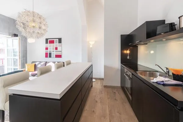 Ferienwohnung Kietz-Quartier Waren (Müritz) - Küche mit Tresen  Kietz-Quartier