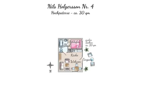 Grundriss Ferienhaus Nils Holgersson - Wohnung 4