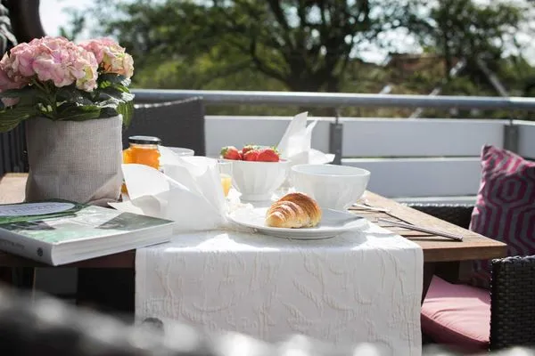 Balkon mit Gartenblick  Gästehaus Orion - Wohnung 4