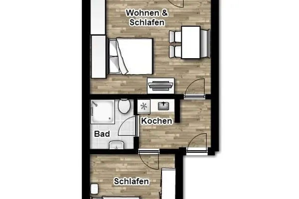 Grundriss Appartement-Haus Regina Ferienwohnung StrandGut9