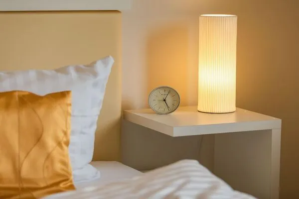 Ferienwohnung Fischadler Nachttisch mit Lampe  Fischadler