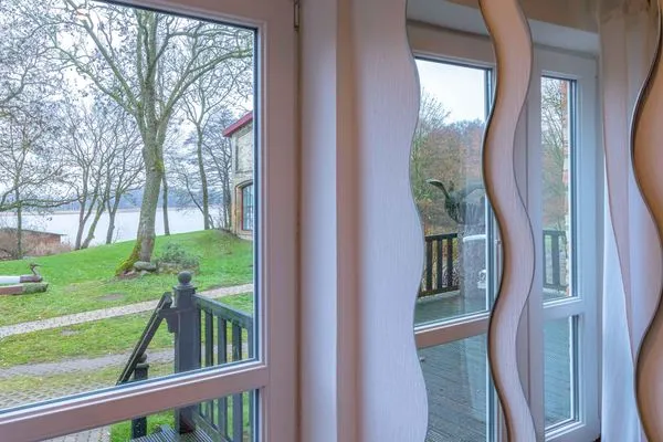 Ferienwohnung Graureiher Blick auf den Loppiner See  Graureiher