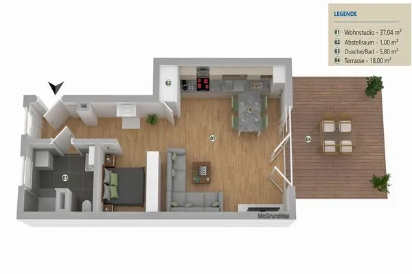 Ferienwohnung Nordlicht in Malchow Grundriss  Nordlicht