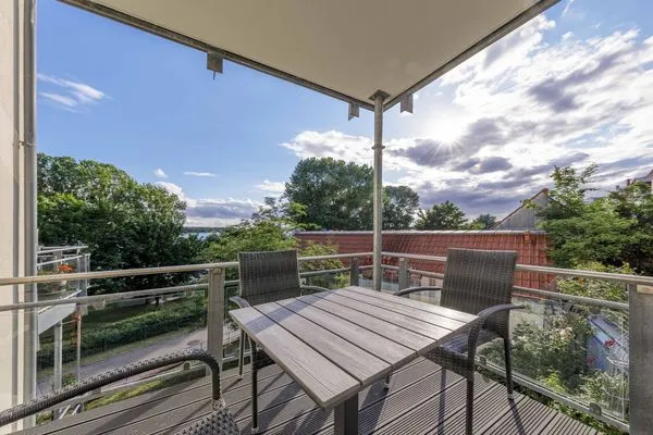Ferienwohnung Jolle Waren Müritz - gemütlicher Balkon  Jolle