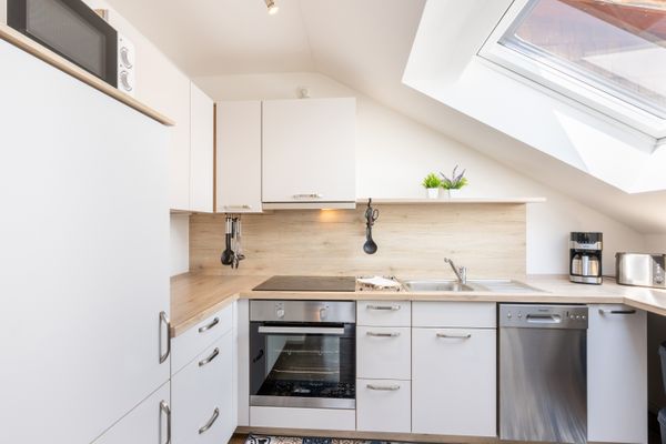  Ferienwohnung Griabig Ferienwohnungen in Schwangau - Küche, Essbereich, Wohnzimmer