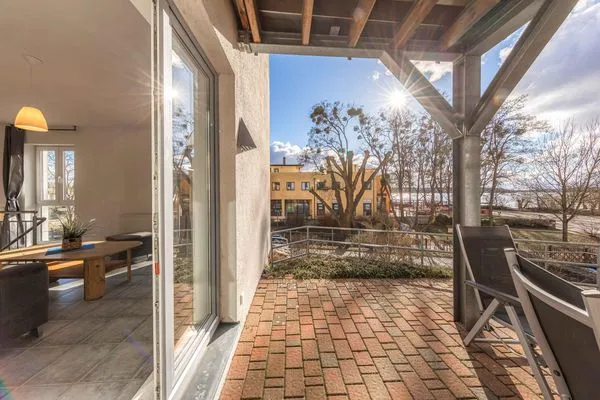 Ferienwohnung Siegel Waren (Müritz) - Terrasse bit Blick auf den See  Siegel