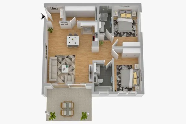 Ferienwohnung Inselpirat Malchow - Grundriss  Inselpirat