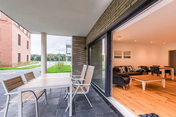 Ferienwohnung Inselpirat Malchow - Terrasse mit Wasserblick  Inselpirat