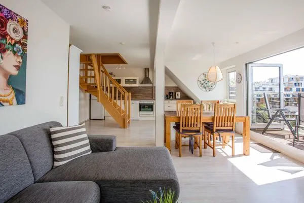 Ferienwohnung MüritzAusblick Waren (Müritz) - Wohnzimmer mit sehr schönem Ausblick  MüritzAusblick