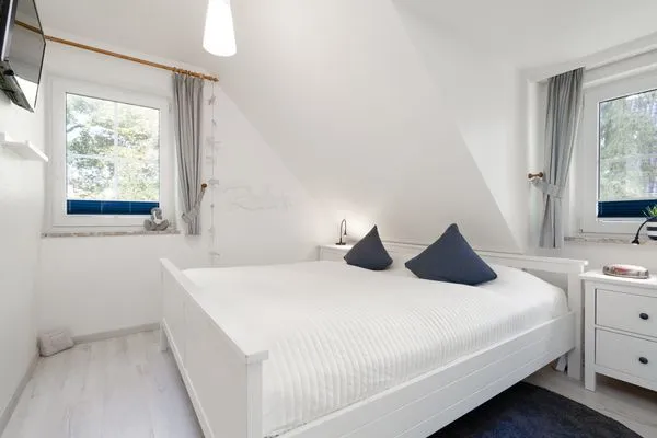 Schlafzimmer in der unteren Etage Gorch-Fock-Park Ferienwohnung "App.32 Stranddüne"