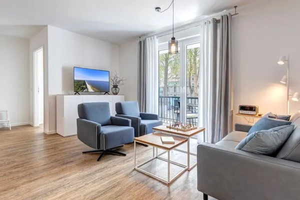 Wohnzimmer  Bernsteinquartier, Whg. 11.84 "Strandlust"