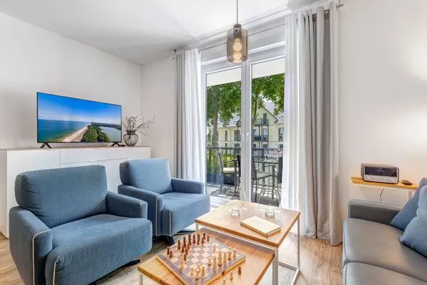 Wohnzimmer  Bernsteinquartier, Whg. 11.84 "Strandlust"