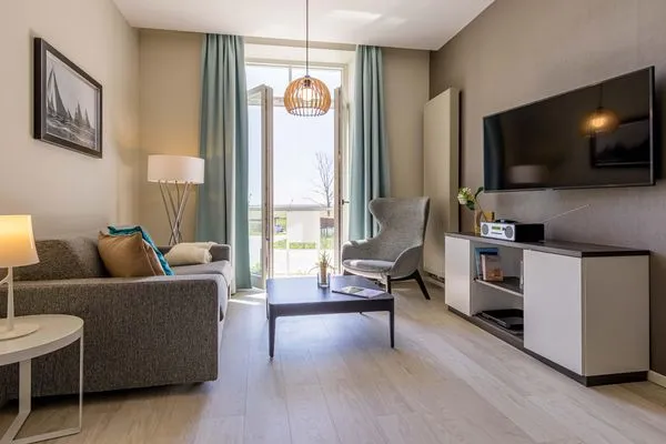 Ferienwohnung Sonnenblume Ostseebad Wustrow gemütliches Wohnzimmer  Sonnenblume