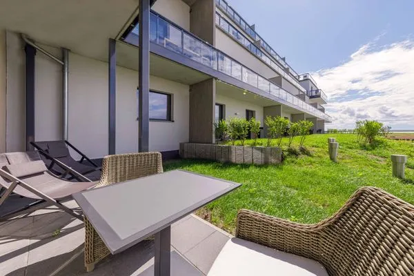 Ferienwohnung Gänseblümchen Ostseebad Wustrow - Terrasse  Gänseblümchen