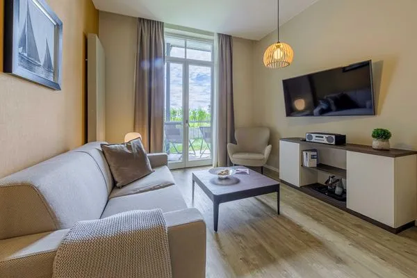 Ferienwohnung Gänseblümchen Wustrow Wohnzimmer  Gänseblümchen