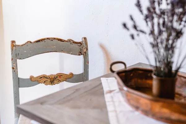 Küche, Detail Essbereich  Ferienwohnung Landhaus Fröbel