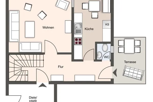 Haubarg Ossenhoff Haubarg Ossenhoff Appartement Buernhus SPO Umland - Grundriss