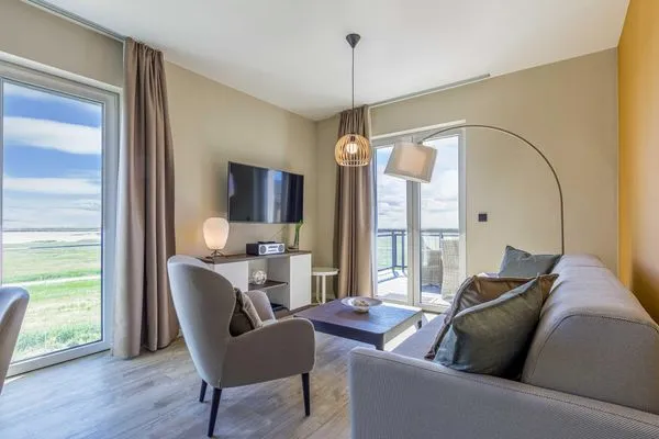 Ferienwohnung Boddenidylle Ostseebad Wustrow ZweiWasser Alte Seefahrtschule Gemütliches Wohnzimmer  Boddenidylle