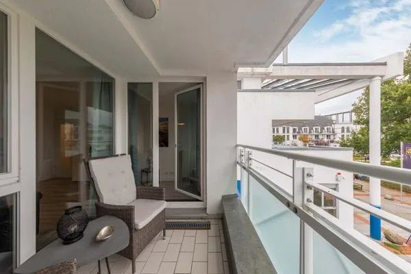 Ferienwohnung Ostseeglück Aparthotel Zingst - Balkonblick  Ostseeglück