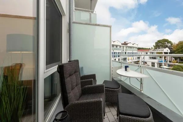 Ferienwohnung Ostseeschatz Aparthotel Zingst - Balkonblick  Ostseeschatz