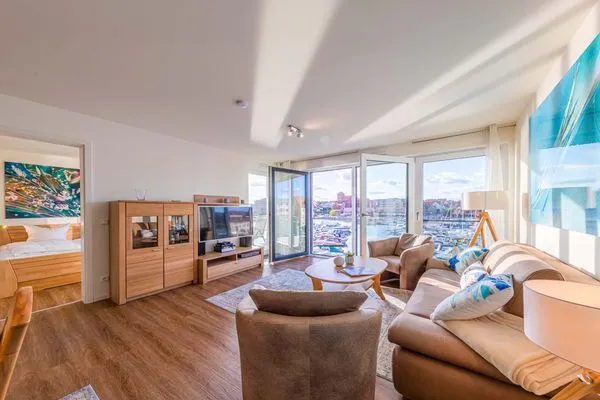 Ferienwohnung Hafenperle Hafenresidenz Waren (Müritz) - Wohnzimmer am Hafen Waren (Müritz)  Hafenperle