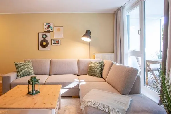 Ferienwohnung Meereswoge Zingst Aparthotel Zingst - Sitzgruppe im Wohnzimmer  Meereswoge Zingst
