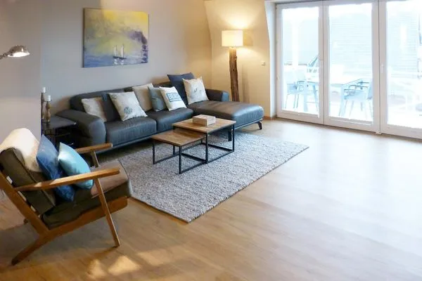 Wohnzimmer in der Ferienwohnung Weiße Düne 7 in Wittdün auf Amrum Haus *Weiße Düne* Ferienwohnung *Weiße Düne 7*