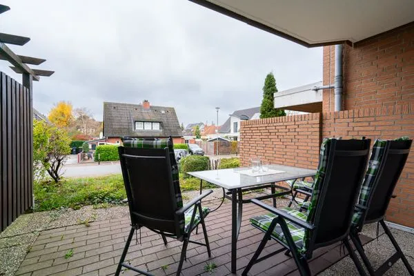 Terrasse, Sitzecke, Garten  Ferienwohnung "Strandnah in Niendorf"