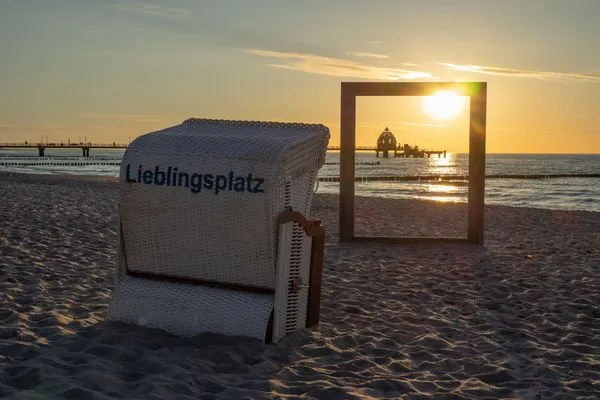Ferienwohnung Meeresblau Zingst - Abendstimmung am Zingster Strand  Meeresblau