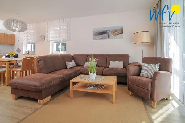 Wohnzimmer Villa Malte Ferienwohnung Herzmuschel