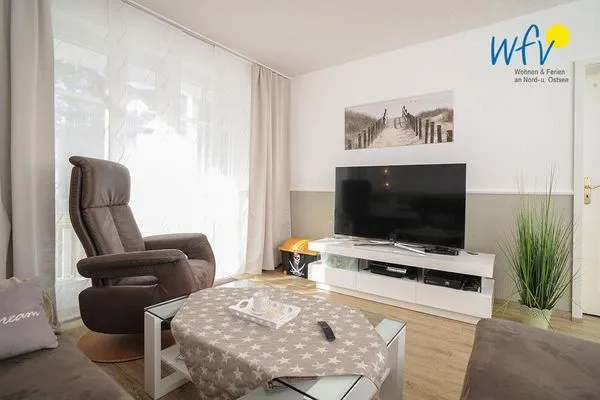 Wohnzimmer Villa Malte Ferienwohnung Strandläufer