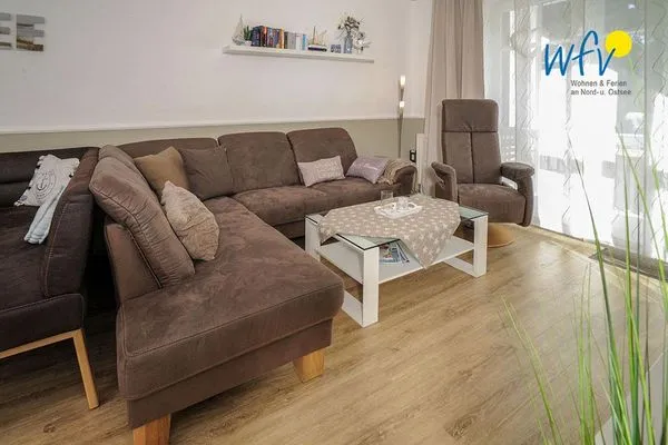 Wohnzimmer Villa Malte Ferienwohnung Strandläufer