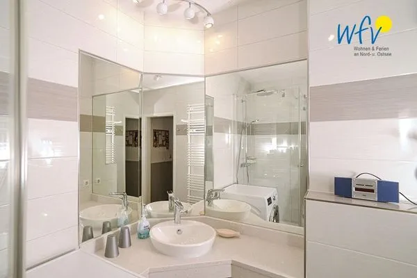 Badezimmer Villa Malte Ferienwohnung Strandläufer