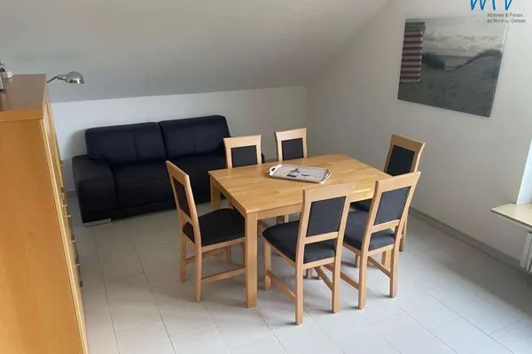 Wohnzimmer Ferienhaus Kiebitzdelle-Leegde 10 Ferienwohnung Backhaus